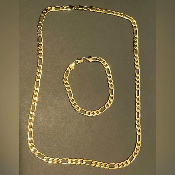 14k gold plated chain and bracelet - Picture 2 of 5
